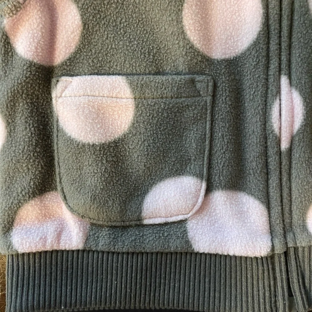 Carter’s | Hooded Pink Polka Dot Fleece Vest | baby 12 mo
